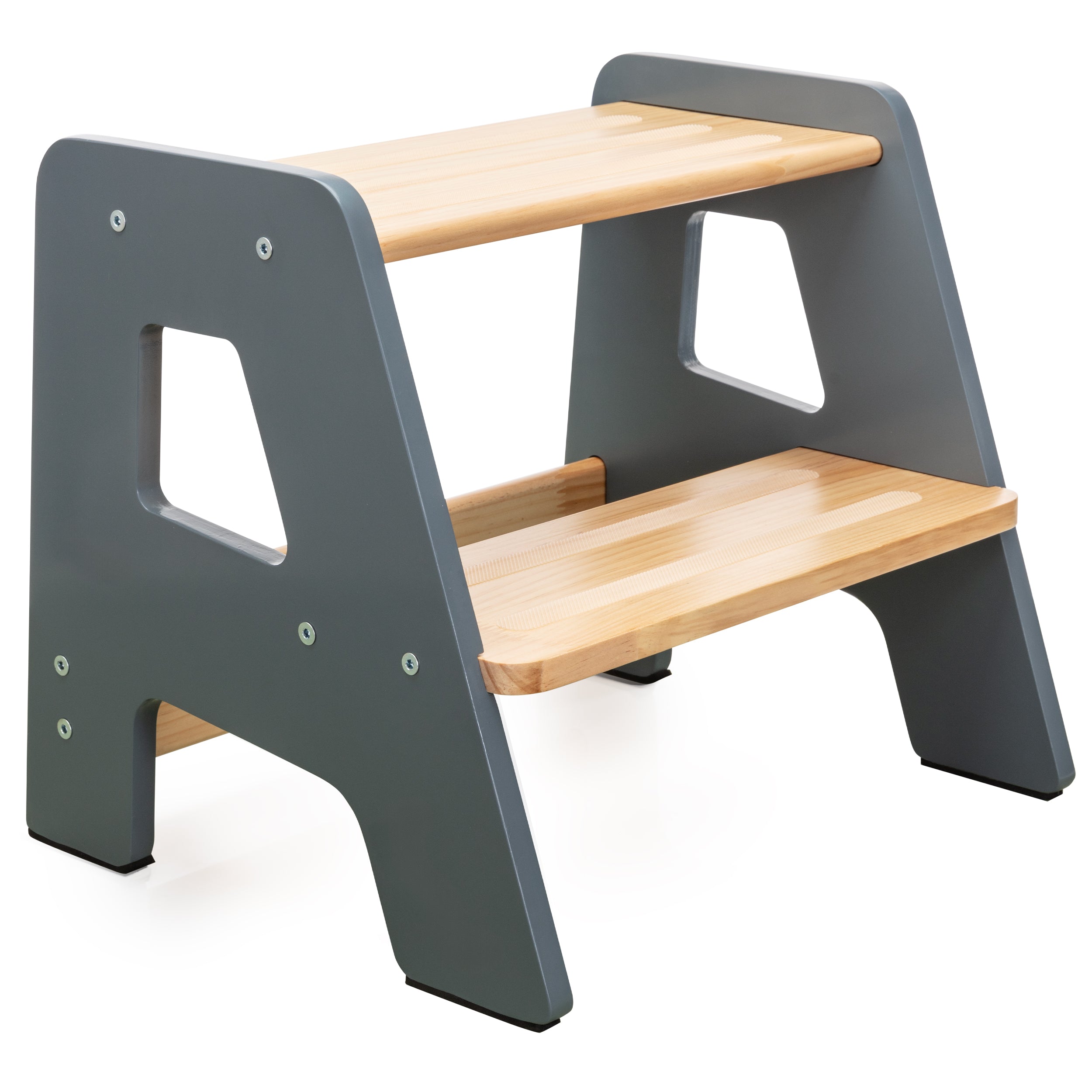 2-Step Wooden Stool for Toddlers(Step Stool for Children Ages 2+)