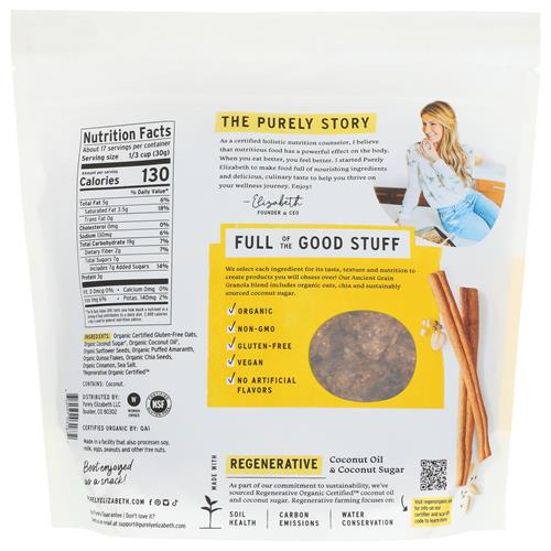 Purely Elizabeth Organic Original Ancient Grain Granola, 18 Oz