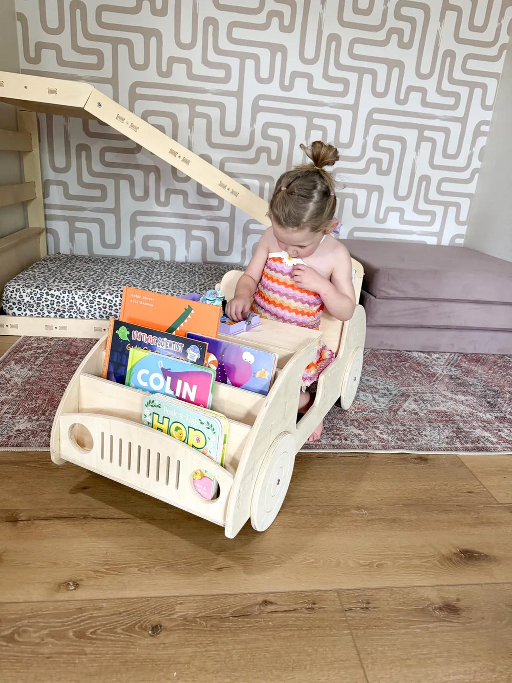 FELIX- Car Inspired Double Sided Bookshelf